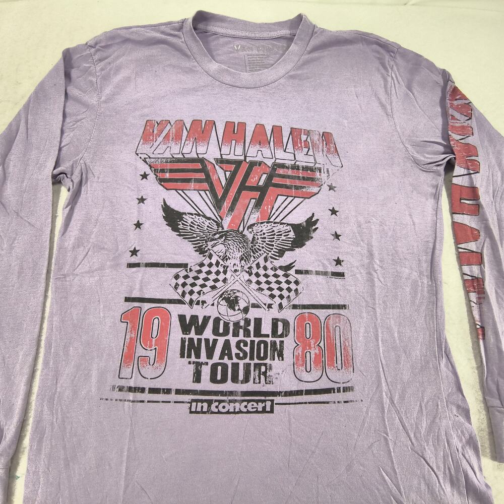 Van Halen Band Crew Neck Long Sleeve Shirt Adult Mens Size Medium M Purple